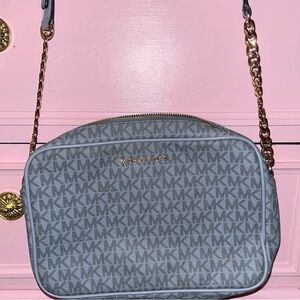 Michael Kors Blue Monogram Crossbody Bag